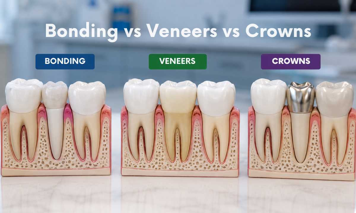 Bonding vs Veneers vs Crowns